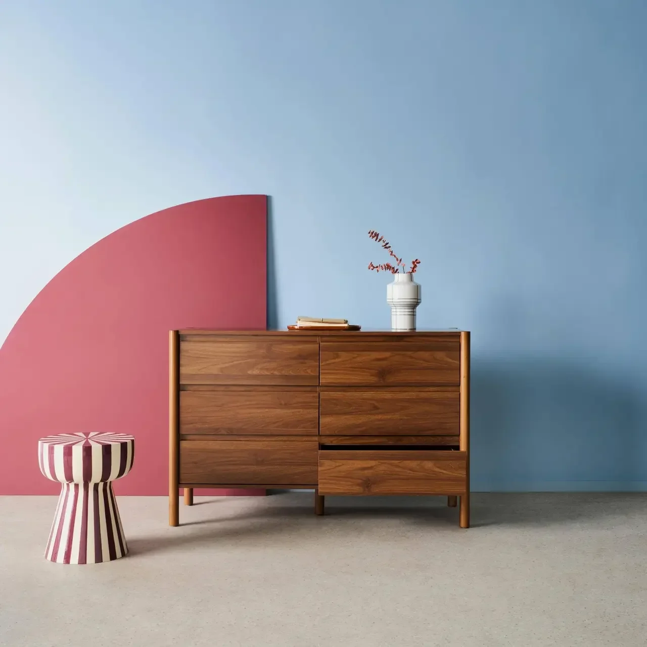 Commode bois 6 tiroirs style naturel Harmony chambre rangement