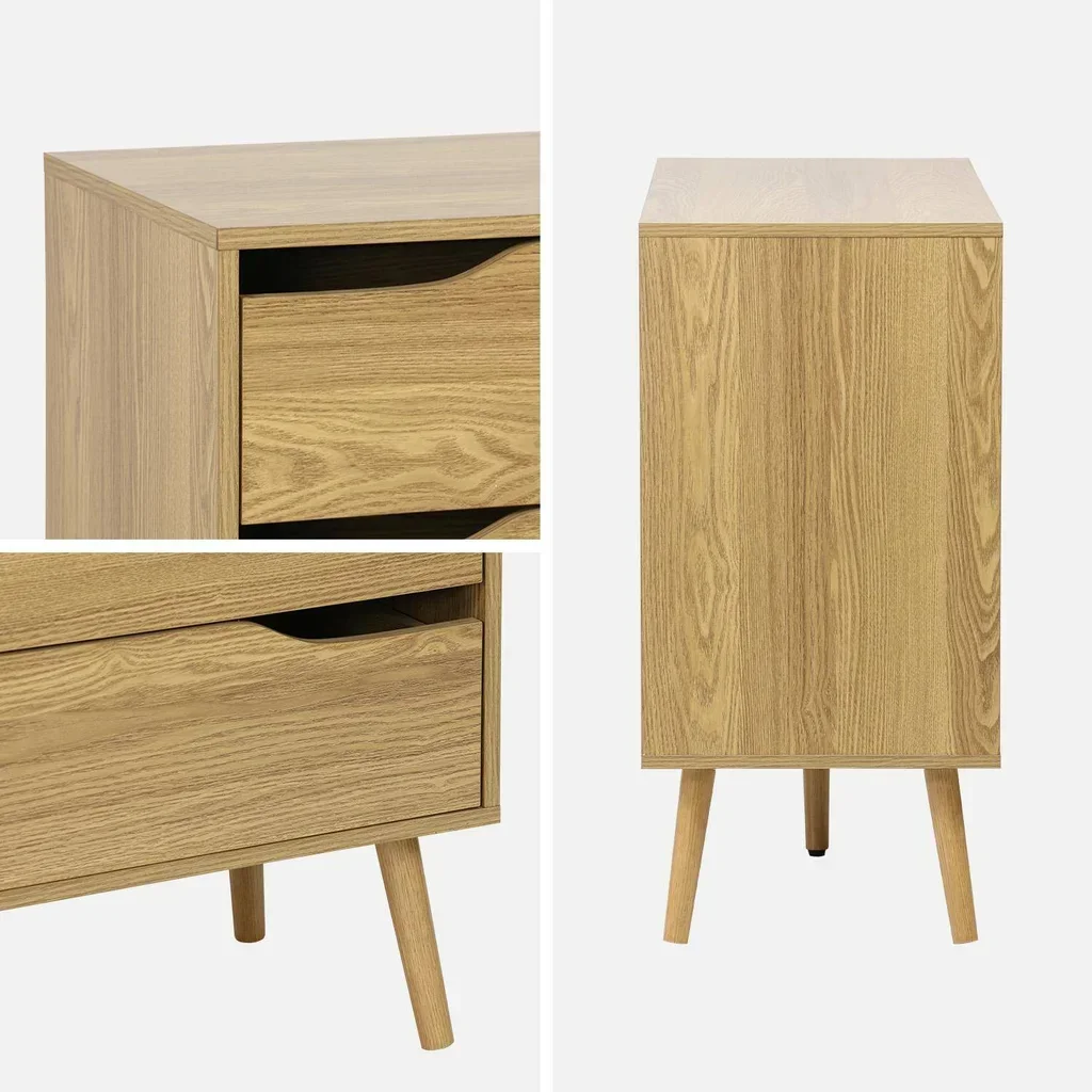 Commode 6 tiroirs bois massif style scandinave vintage Népal