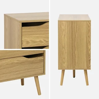 Commode 6 tiroirs bois massif style scandinave vintage Népal