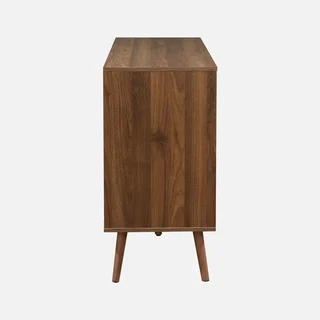 Commode bois massif 6 tiroirs style scandinave Népal noyer
