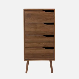 Commode haute 4 tiroirs Népal bois naturel style vintage scandinave