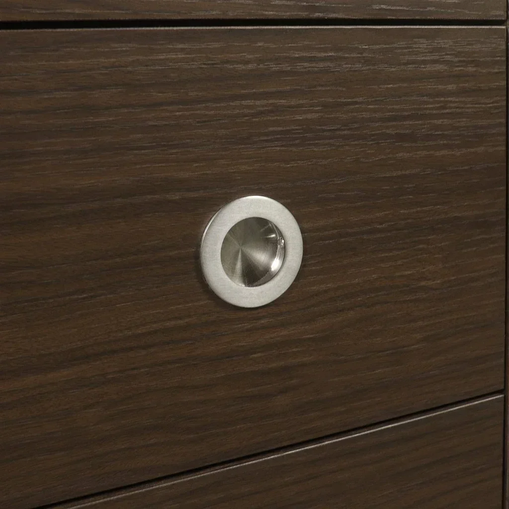 Cómoda retro 5 cajones madera maciza metal acero inoxidable Shelby vintage dormitorio