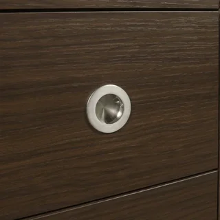 Cómoda retro 5 cajones madera maciza metal acero inoxidable Shelby vintage dormitorio