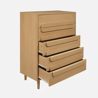 Cassettiera vintage Juliana 5 cassetti legno naturale