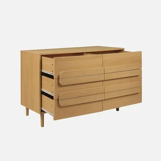Commode vintage 6 tiroirs bois naturel Juliana