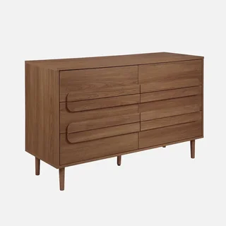 Commode rétro 6 tiroirs Juliana bois naturel chambre vintage