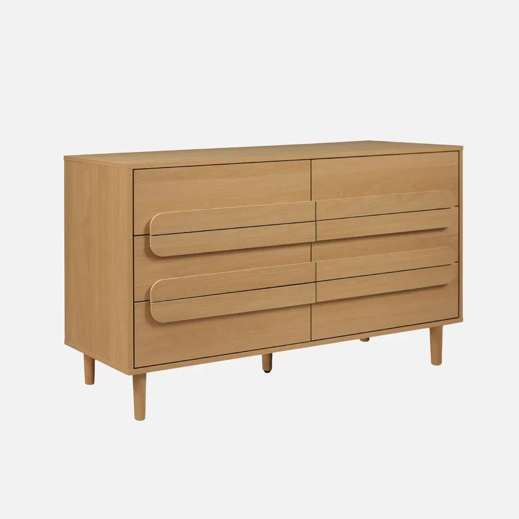 Commode vintage 6 tiroirs bois naturel Juliana