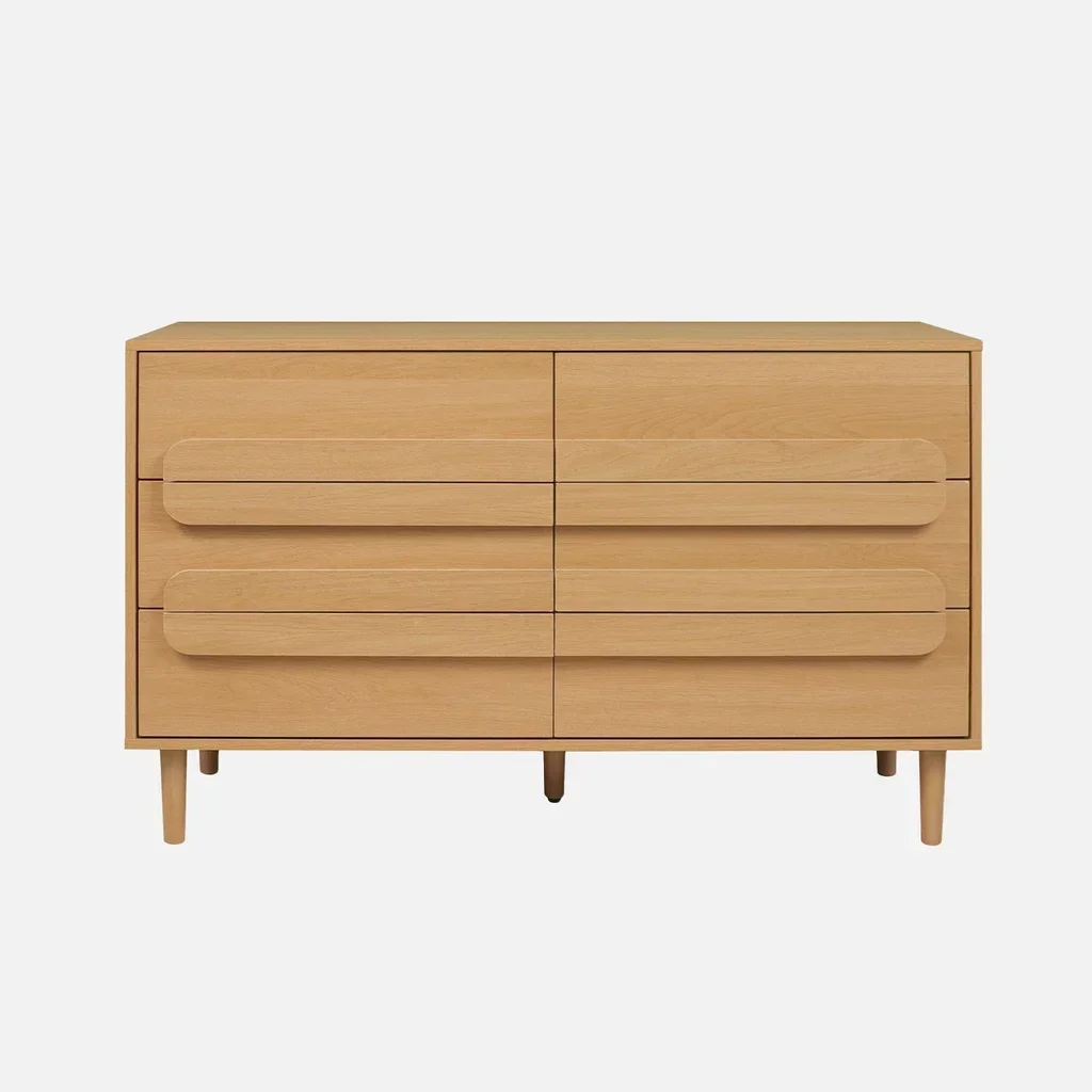 Commode vintage 6 tiroirs bois naturel Juliana
