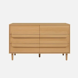 Commode vintage 6 tiroirs bois naturel Juliana