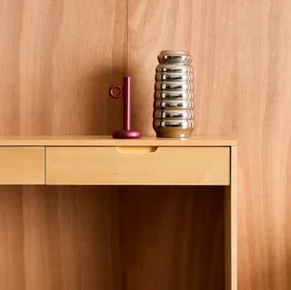 Console bois hévéa 2 tiroirs 120 cm Tania entrée salon