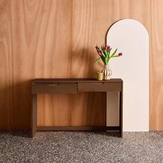 Console bois hévéa 2 tiroirs 120 cm Tania