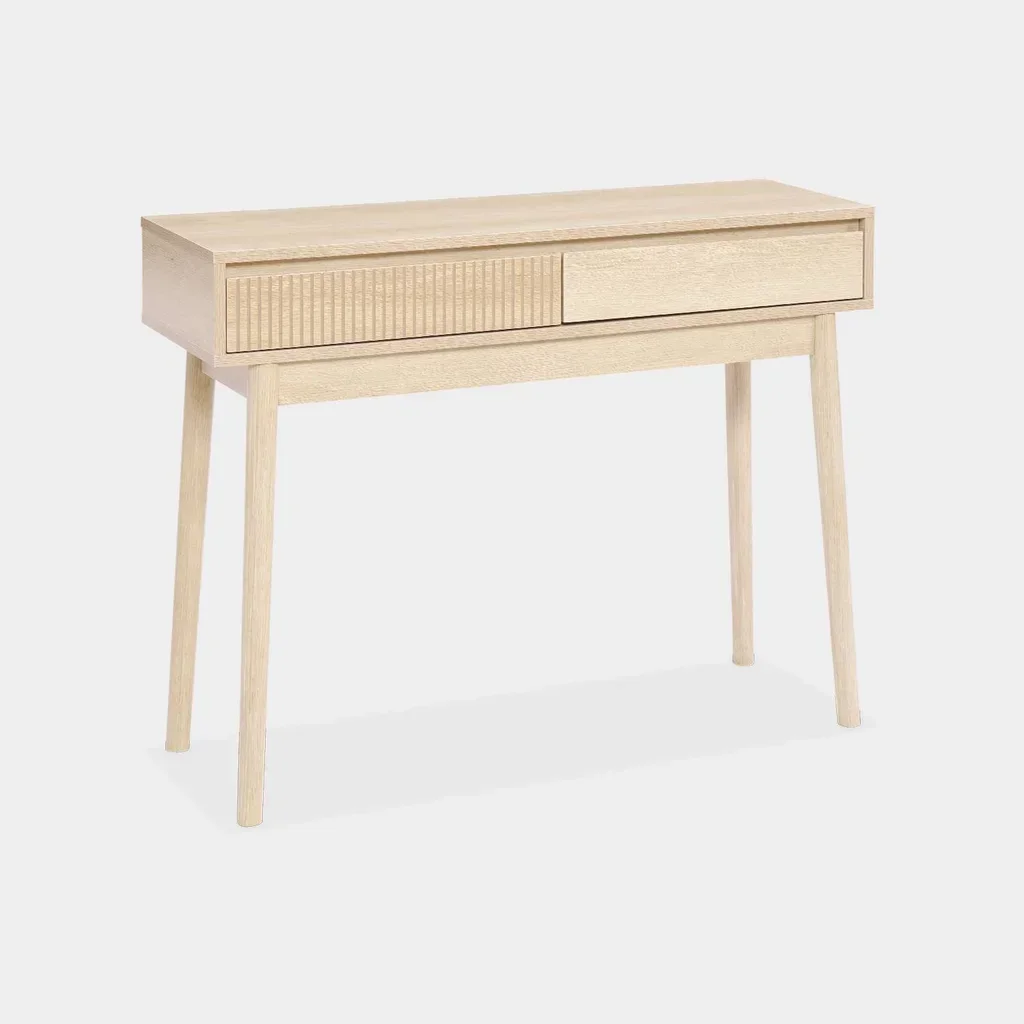 Console scandinave 2 tiroirs bois pin massif Linear