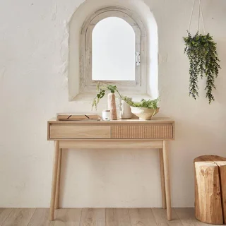 Console scandinave 2 tiroirs bois pin massif Linear