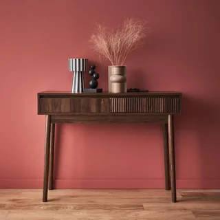 Console 2 tiroirs Linear bois pin massif style scandinave entrée