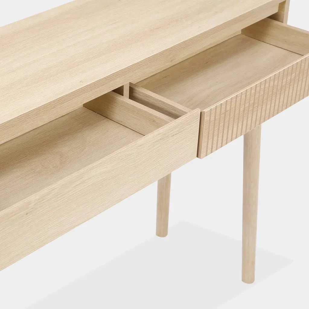 Console scandinave 2 tiroirs bois pin massif Linear