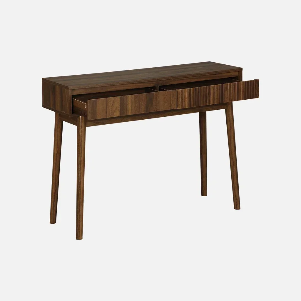 Console 2 tiroirs Linear bois pin massif style scandinave entrée