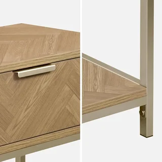 Consola entrada 2 cajones patrón espiga madera Budapest
