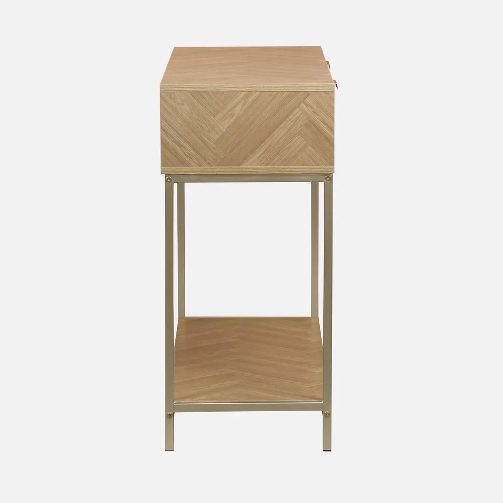 Consola entrada 2 cajones patrón espiga madera Budapest