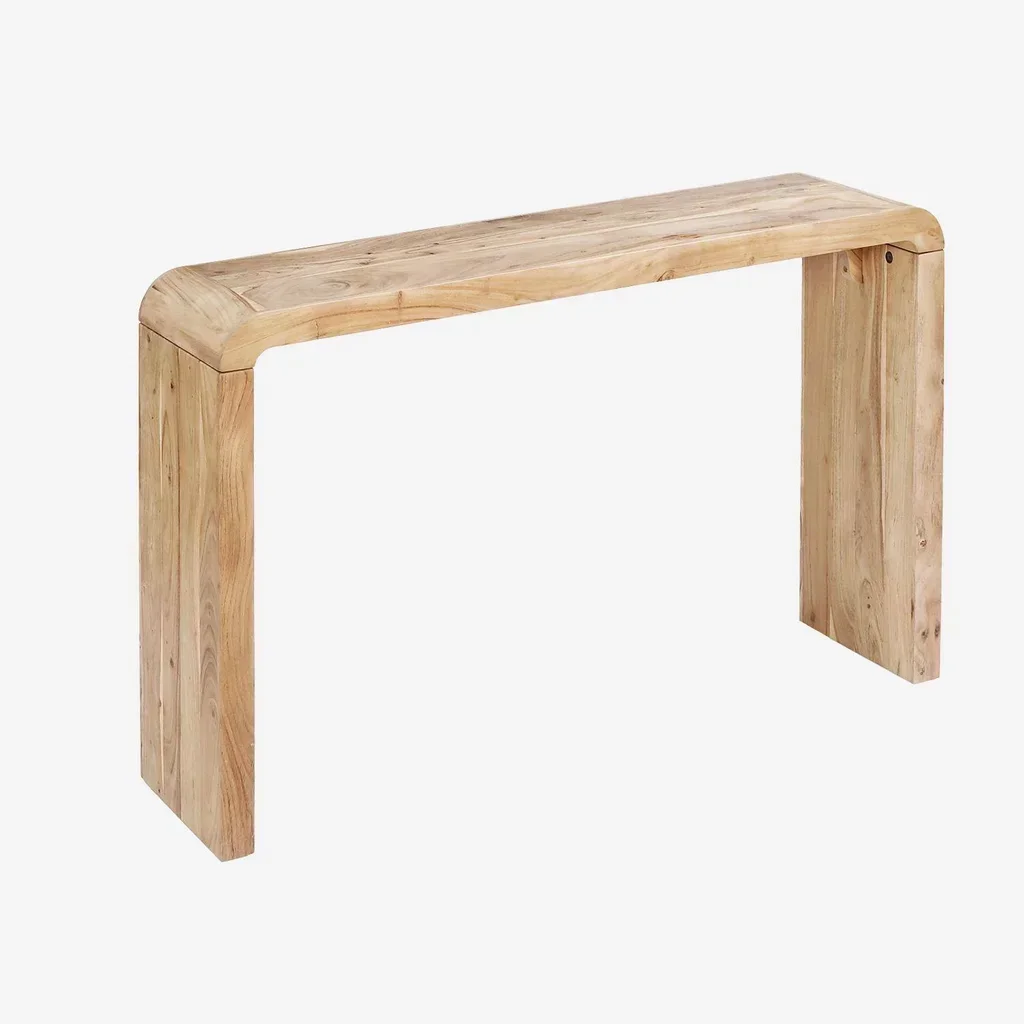 Console exotique bois acacia massif Dana entrée séjour