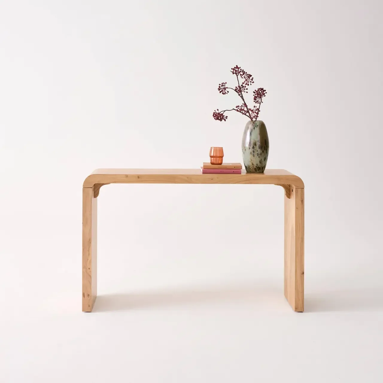 Console exotique bois acacia massif Dana entrée séjour