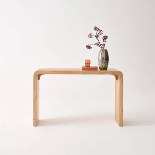 Console exotique bois acacia massif Dana entrée séjour