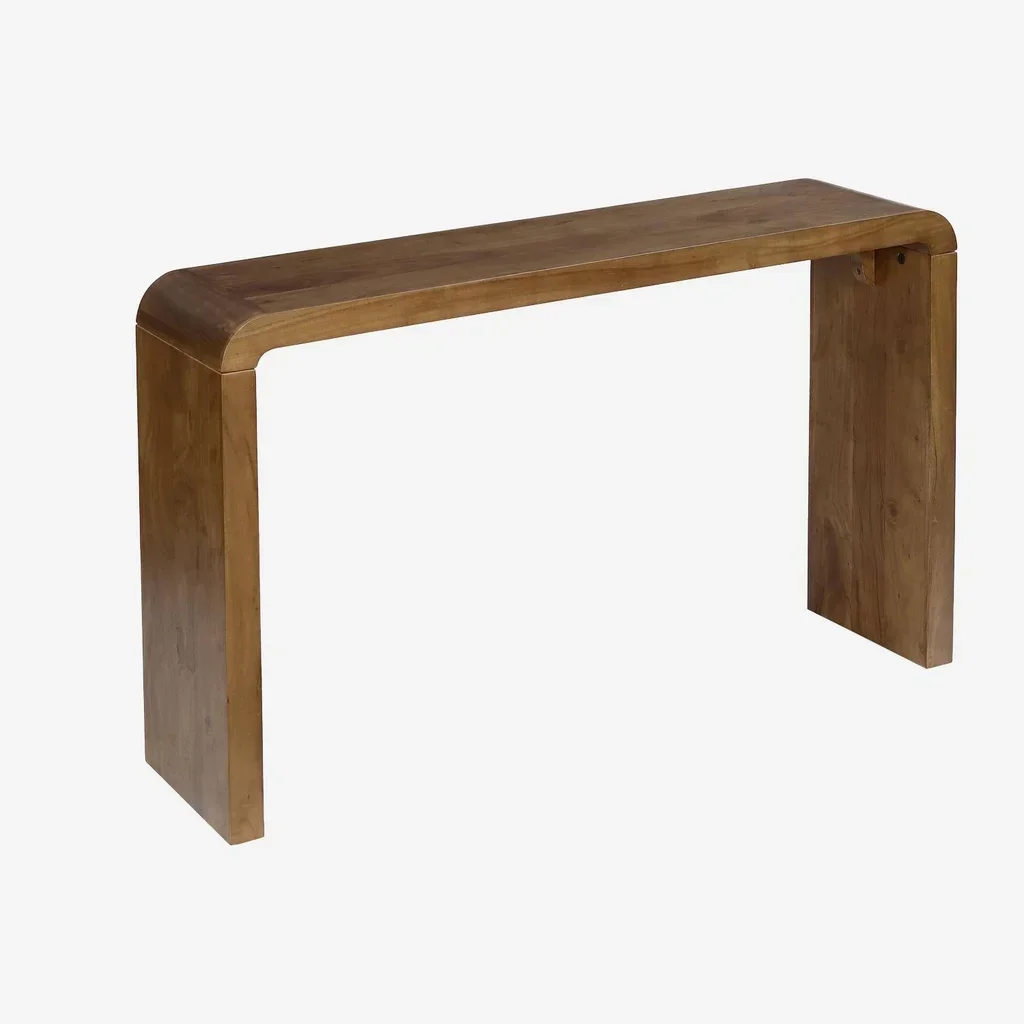 Console exotique bois acacia massif design épuré entrée salon