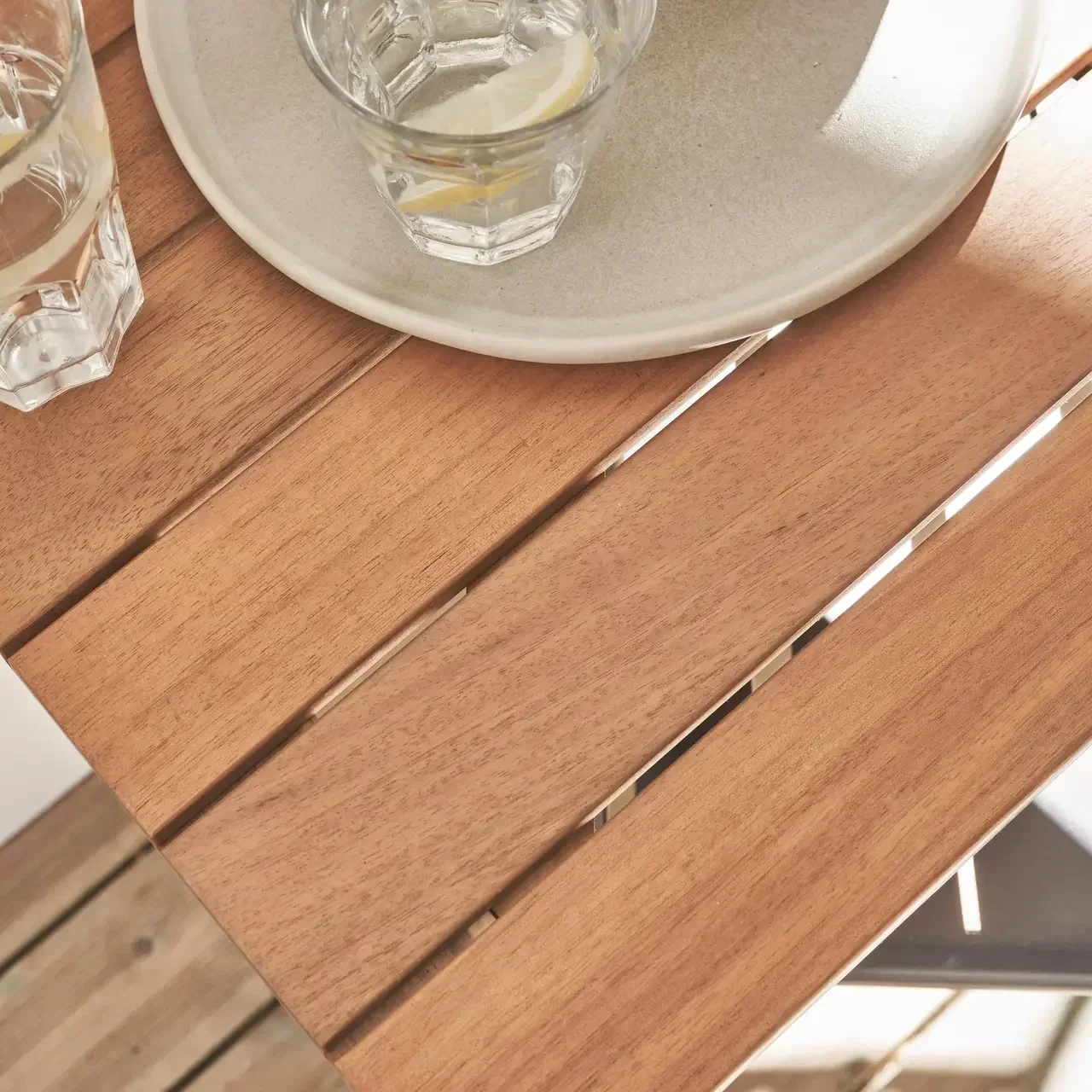 Mesa Extensível Varanda Madeira Maciça Hevea Terraço Exterior Jardim