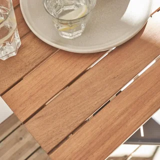 Mesa Extensível Varanda Madeira Maciça Hevea Terraço Exterior Jardim
