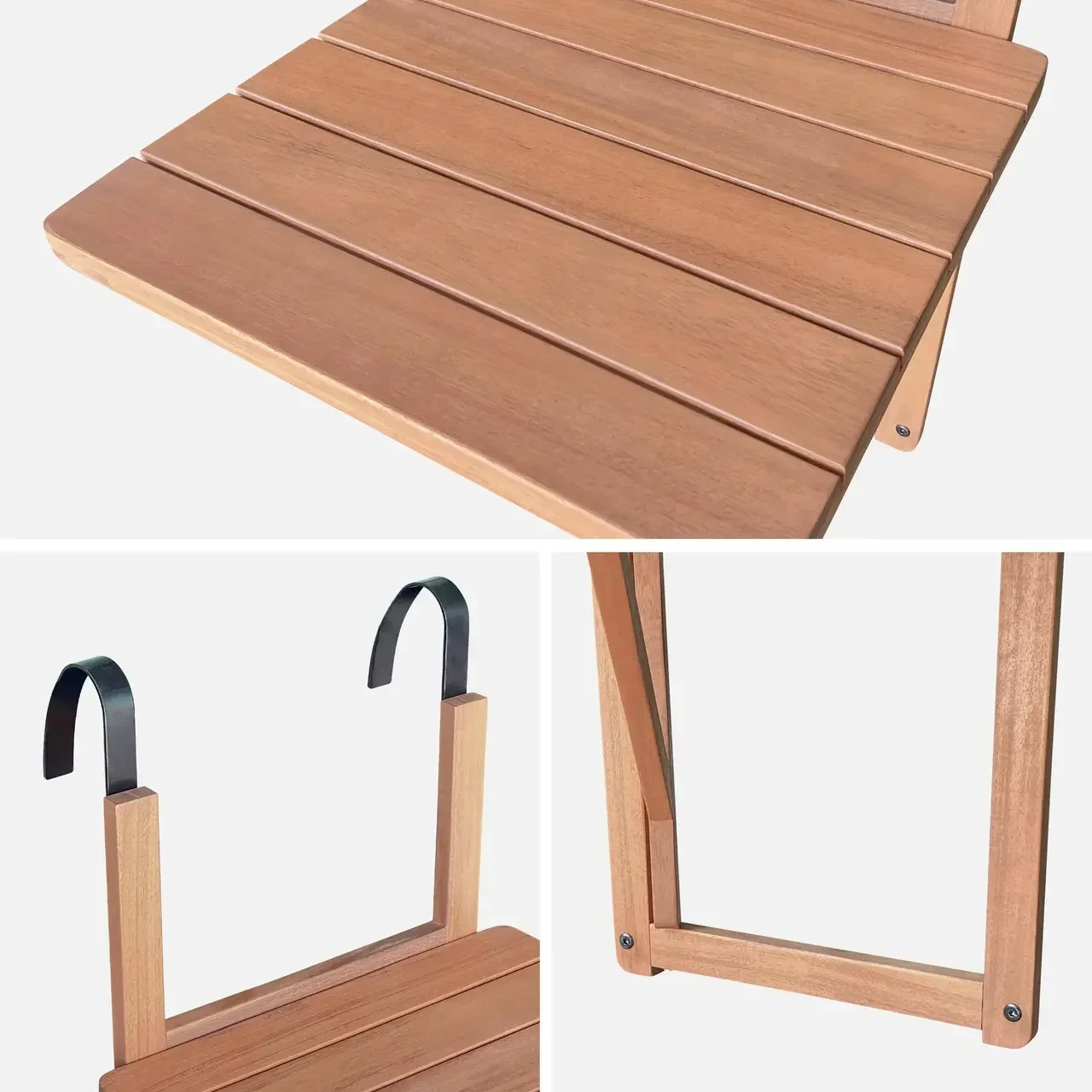 Mesa Extensível Varanda Madeira Maciça Hevea Terraço Exterior Jardim