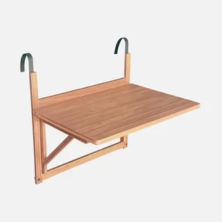 Mesa consola extensível madeira maciça hevea varanda terraço exterior madeira sustentável