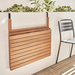 Mesa consola extensível madeira maciça hevea varanda terraço exterior madeira sustentável