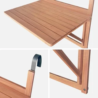 Mesa consola extensível madeira maciça hevea varanda terraço exterior madeira sustentável