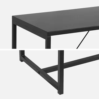 Schwarzer Industrieller Metall-Konsolentisch 120 cm mit verstärkter Stützstange