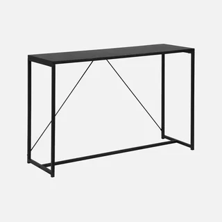 Schwarzer Industrieller Metall-Konsolentisch 120 cm mit verstärkter Stützstange