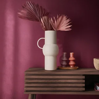 Console scandinave Madere porte coulissante rainurée bois