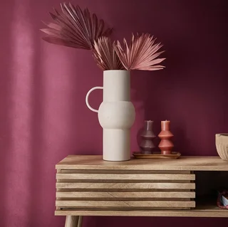 Console scandinave Madere porte coulissante rainurée bois