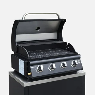 Cuisine d'extérieur modulable 7 éléments inox avec grill gaz et housse protection