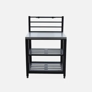 Cuisine extérieure modulable 7 éléments inox avec barbecue gaz 4 brûleurs et housse