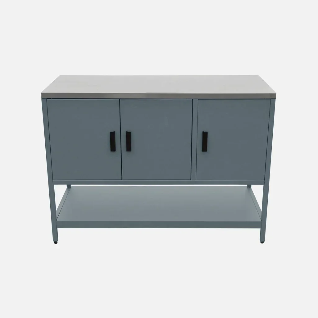 Outdoor kitchen stainless steel 3-door shelf 120 cm