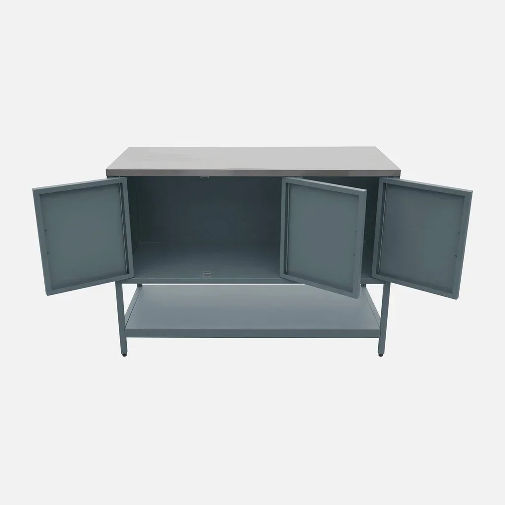 Outdoor kitchen stainless steel 3-door shelf 120 cm