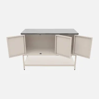 Outdoor kitchen steel 3-door 120 cm with storage shelf