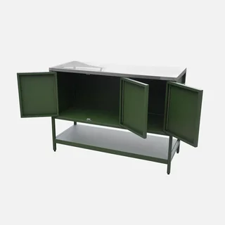 Outdoor kitchen stainless steel 3 doors 120 cm with shelf