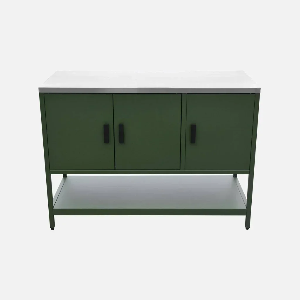 Outdoor kitchen stainless steel 3 doors 120 cm with shelf