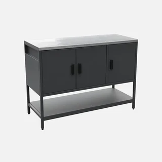 Outdoor kitchen stainless steel 3 doors 1 shelf 120 cm robust worktop