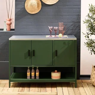 Outdoor kitchen stainless steel 3 doors 120 cm with shelf