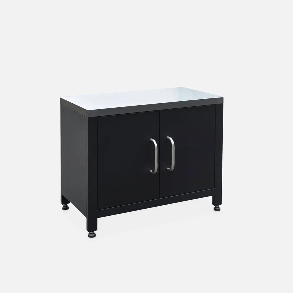 Meuble cuisine extérieure Grimaud noir acier 80 cm terrasse jardin