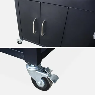 Outdoor kitchen steel with sink and storage 139 cm