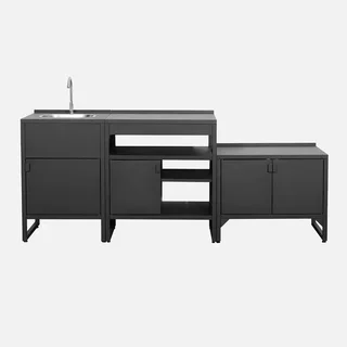 Outdoor stainless steel kitchen 3 modules Kea - sink, storage, barbecue
