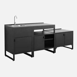 Outdoor stainless steel kitchen 3 modules Kea - sink, storage, barbecue