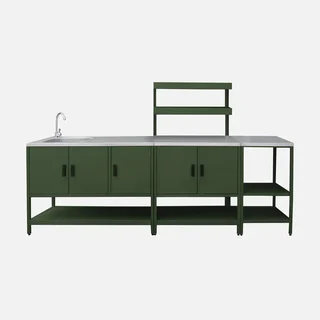 Cuisine d'extérieur 3 modules inox avec évier et rangements
